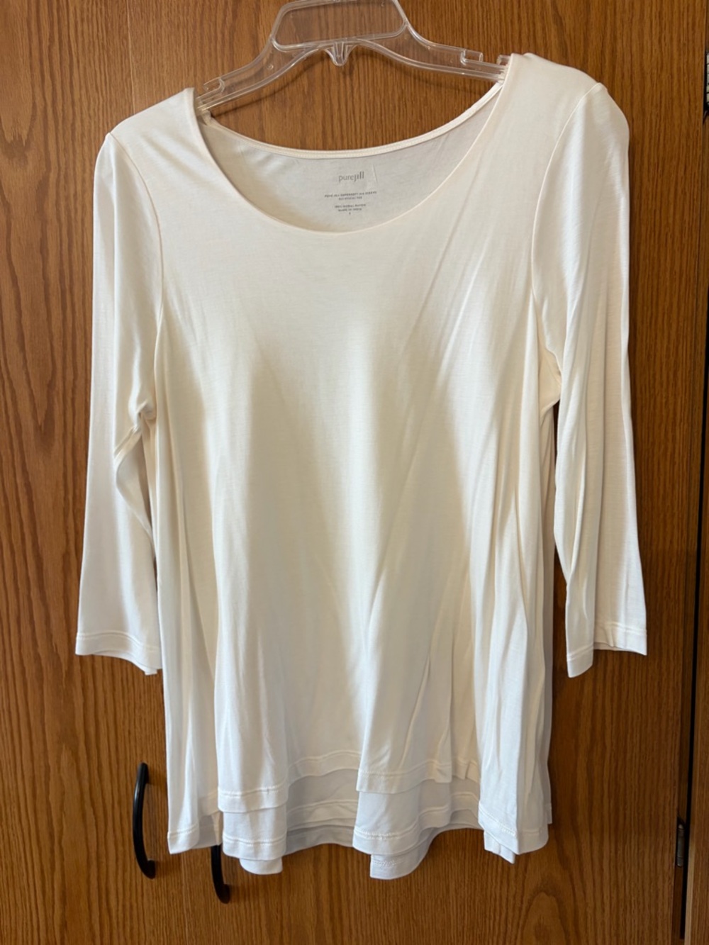 J.Jill Pure Jill Off White Scoop Neck 3/4 Sleeve Women's Top